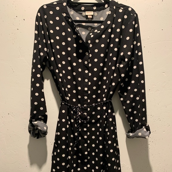 Merona Long Sleeve Polka Dot Pocket Dress - Picture 2 of 5